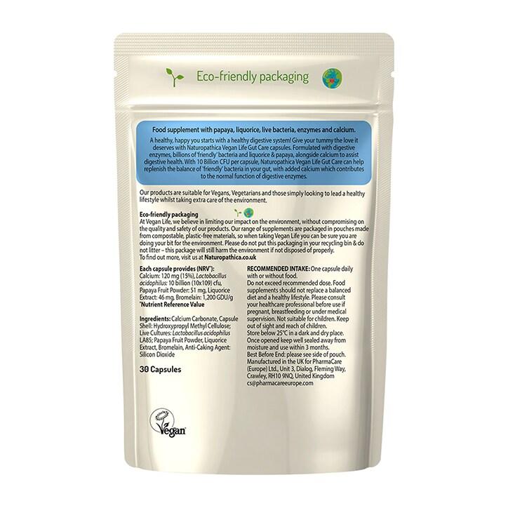 Naturopathica Vegan Life Gut Care 30 Capsules - BeesActive Australia