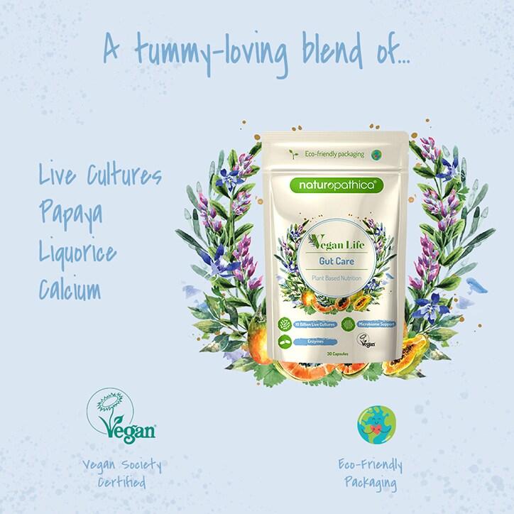 Naturopathica Vegan Life Gut Care 30 Capsules - BeesActive Australia