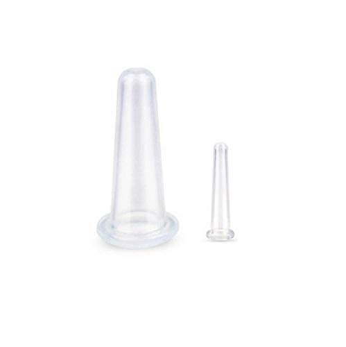 QUUPY Silicone Cupping Facial Set Eye and Face Vacuum Massage Cup Kit - 4 Cups(2Large+2Small) White - BeesActive Australia
