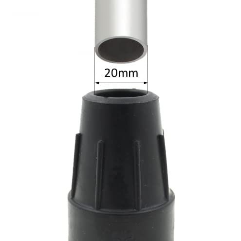Pair of Genuine Ossenberg 20mm Heavy Duty Black Crutch or Walking Stick Tips Ferrules - BeesActive Australia