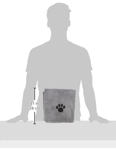 Bone Dry Pet Grooming Towel Collection Absorbent Microfiber X-Large, 41x23.5", Embroidered Gray 41x23.5" - BeesActive Australia