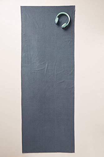 Shandali GoSweat Non-Slip Hot Yoga Towel with Super-Absorbent Soft Suede Microfiber in Many Colors, for Bikram Pilates and Yoga Mats. Gray 72.00" x 26.50" - BeesActive Australia