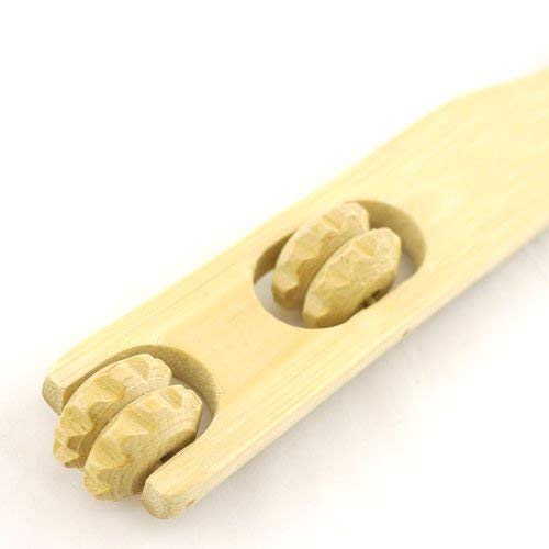 BambooMN 1 Pieces 17" Bamboo Backscratcher Knobby Massage Roller Handle Plus Free Travel Size Back Scratcher for Itching Relief, 100% Natural Bamboo - BeesActive Australia