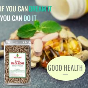 Organic Maca Root 4000mg - 60 Vegan Capsules - 2 Month Supply - High Strength Peruvian Maca Root for Men & Women - Made in The UK (60) - BeesActive Australia