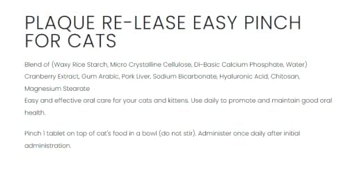 Ramard Plaque Re-Lease for Cats - Cat Breath Freshener - Teeth Cleaner for Fresh Breath - Mouth Freshener Cat Dental Treat Solution - Pet Health Supplies - Infection & Tooth Plaque Remover - BeesActive Australia