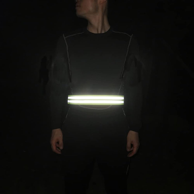 IDOU Reflective Running Gear,Reflective Bands for Arm/Wrist/Ankle/Leg,Biking Accessories for Women and Men Yellow - 1 Belt - L - BeesActive Australia
