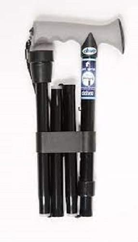 DRIVE DEVILBISS HEALTHCARE Height Adjustable Folding Walking Stick with Gel Grip, Black - BeesActive Australia