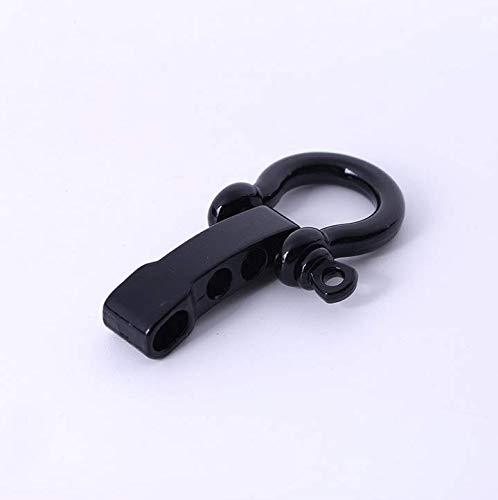 DODXIAOBEUL 10 Sets Bow Shackle,D Ring Shackle,of Alloy Umbrella Rope Buckle, Adjustable D Shackles Buckle Umbrella Rope Bracelet Buckle U Shape Screw Pin Anchor Shackle,Does Not Fade (Black) - BeesActive Australia