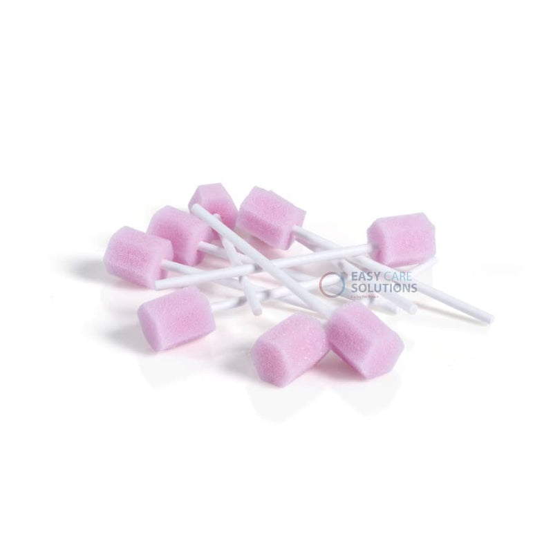 250 x Easy Care Solutions Oral Pink Swabs | Disposable Pink Oral Foam Swabsticks | Mouth Cleaning Stick Swab | Pack of 250 (1 Pack of 250) 1 Pack of 250 - BeesActive Australia