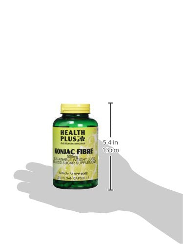 Health Plus Konjac Fibre 500mg (Glucomannan) Slimming and Weight Control Supplement - 210 Gelatin Free Capsules - BeesActive Australia