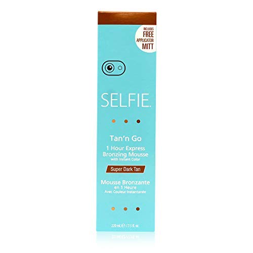 Selfie Tan'n Go 1 Hour Express Bronzing Mousse (Super Dark Tan) Rich & Exotic Natural Looking Instant Self Tanner For All Skin Types, 7.5 oz - BeesActive Australia