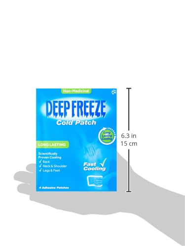 Deep Freeze Cold Patch, Non-Medicinal, Long Lasting, Fast Cooling, 4 Count (Pack of 1) 4 Count (Pack of 1) - BeesActive Australia