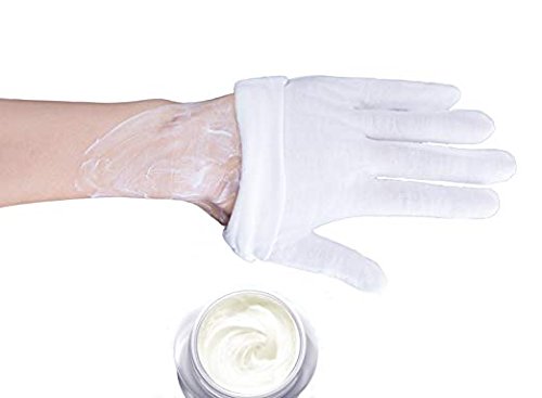 Onwon 6 Pairs Large White Cotton Gloves Hand Spa Gloves Cosmetic Moisturizing Gloves for Moisturizing, Dry Skin and Eczema - BeesActive Australia