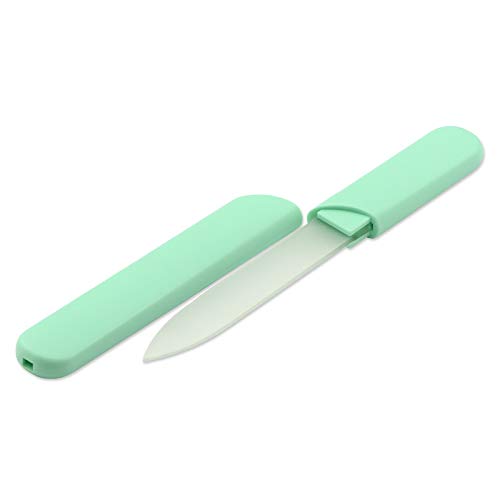 FulgentWorld Glass Nail Files in a Hard Case - Czech Original Quality (Turquoise) Turquoise - BeesActive Australia