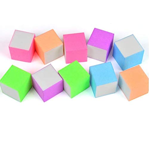 DNHCLL 10 PCS 4 Way Sanding Buffing Manicure Polish Block Environmental Protection Tasteless Nail Tools Small Tofu Block Nail File Professional Manicure Tools (Random Color) - BeesActive Australia