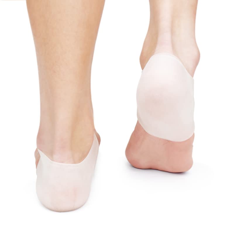 Pair Heel Socks Cracked Foot Skin Care Protector Silicone Gel Unisex Heel Cushion - BeesActive Australia