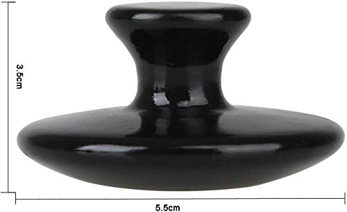 ANCLLO 2Pcs Hot Stones Mushroom Shaped Massage Stones Warmer Natural Hot Stones Tools for Body Face for Essential Massage Spa Massage Therapy Black - BeesActive Australia