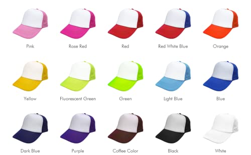 MR.R Sublimation Blank Polyester Mesh Cap Mesh Trucker Summer Mesh Cap,6 Pieces per Pack Rose Red - BeesActive Australia