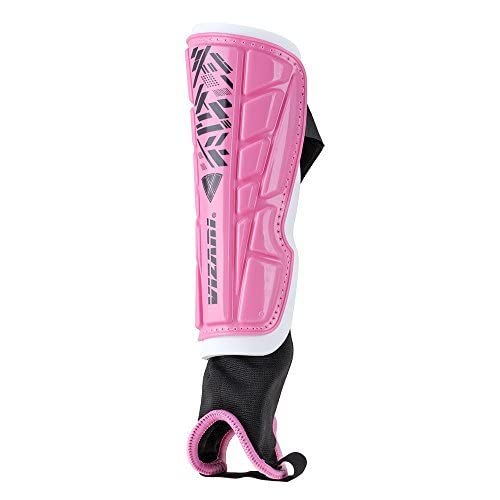 Vizari Malaga Soccer Shin Guards for Kids | Soccer Gear for Boys Girls | Protective Soccer Equipment | Adjustable Straps Large Pink - BeesActive Australia