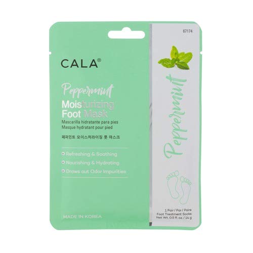 Cala Peppermint moisturizing foot masks 3 count, 3 Count - BeesActive Australia