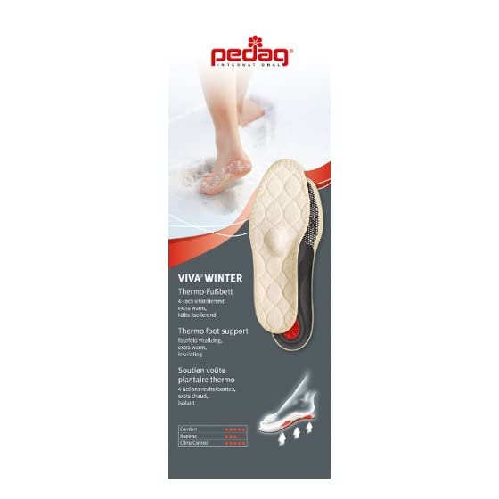 Pedag Viva Winter | Insulating Insoles | Made in Germany | Heel Cushion, Longitudinal & Metatarsal Arch Support | Boost Warmth & Comfort | 1 Pair | Women US 12/ Men 9/ EU 42 US W12/M9/EU 42 - BeesActive Australia