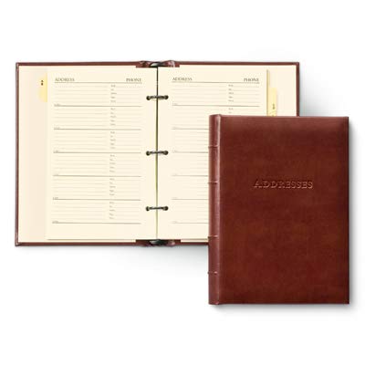 Leather Desk Address Book by Gallery Leather - Acadia Green - Refillable Binder - BeesActive Australia