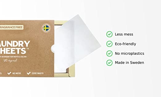 Laundry Sheets - up to 120 Loads - Made in Sweden - 60 Sheets - the Original - Laundry Detergent Sheets - Fragrance Free - no Plastic - Eco-Friendly - BeesActive Australia