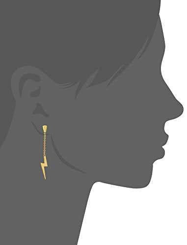 Edforce Stainless Steel Women's Girls Teens Earrings Lightning Bolt Dangle, 60mm/2.4in Gold - BeesActive Australia