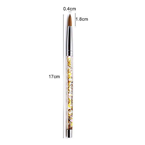 Professional Nail Art Tools Manicure Nail Brushes Crystal Carving Pen with Liquid Glitter Sable Hair(#8) #8 - BeesActive Australia