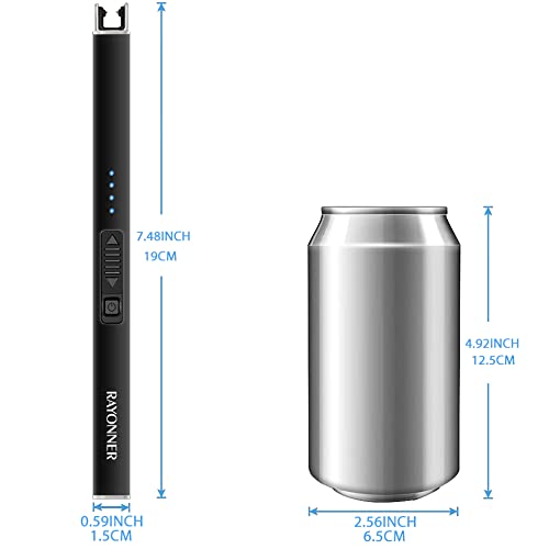 RAYONNER Lighter Electric Lighter Candle Lighter Rechargeable USB Lighter Arc Lighter Black 1 Count - BeesActive Australia