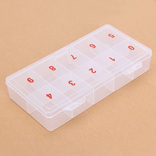 Empty Transparent False Nail Art Tips Rhinestone Storage Case Box Container 10 cells - BeesActive Australia