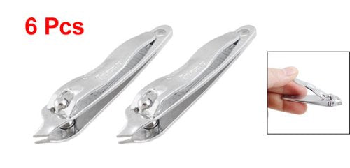 uxcell Metal Slanted Household Tip Manicure Tool Pedicure Nail Clipper Cutter 6 Pcs - BeesActive Australia