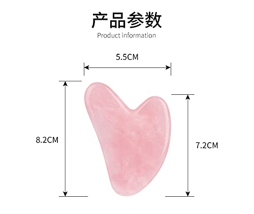 Gua Sha Facial Tool,Gua Sha Stones,Natural Jade Stone Guasha Board for SPA, Gua Sha Scraping Massage Tool on Face, Eye, Neck - Beauty Jade Facial Roller for Slimming Firming (Dark Pink) Dark Pink - BeesActive Australia