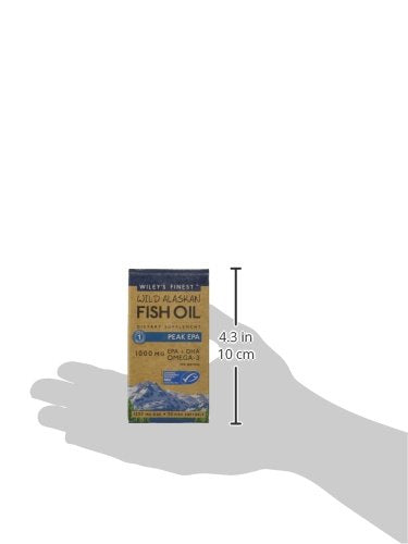Wiley’s Finest Peak EPA 1000mg EPA + DHA Omega-3 Per Capsule - High Potency Wild Alaskan Fish Oil IFOS Certified Fish Gelatin Capsules 30 Count - BeesActive Australia