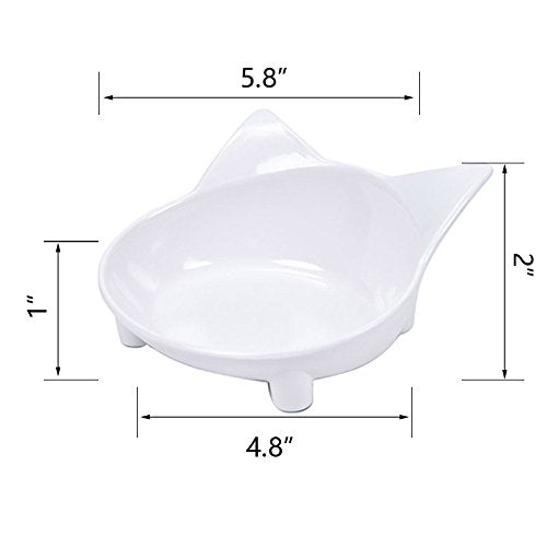 Lorde Cat Bowl, Shallow Cat Food Bowls,Wide Cat Dish,Non Slip Cat Feeding Bowls,Cat Food Bowl for Relief of Whisker Fatigue Pet Food & Water Bowls Set of 2 white/pink - BeesActive Australia
