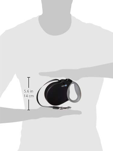 Alcott Adventure Retractable Dog Leash, Flat Belt with Reflective Stitching Medium Black - BeesActive Australia