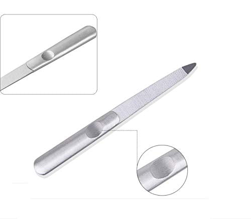Stainless Steel Double Side Nail File Fingernails Toenails Manicure Files for nail polishing 5 Inches (1 Flat + 1 Sapphire) 1 Flat + 1 Sapphire - BeesActive Australia