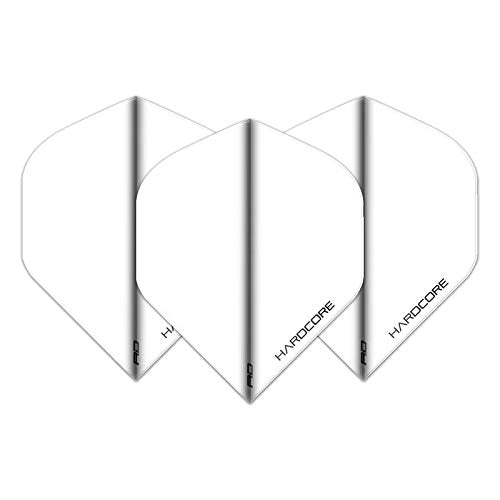 RED DRAGON Hardcore White Extra Thick Standard Dart Flights - 5 Sets Per Pack (15 Dart Flights in Total) - BeesActive Australia