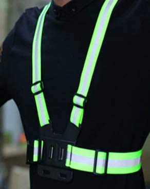 SGHVLU Running Reflective Vest 2 Pieces ElasticAdjustable ReflectiveVest with4 High-Visibility ReflectiveBelts Fluorescent Green - BeesActive Australia