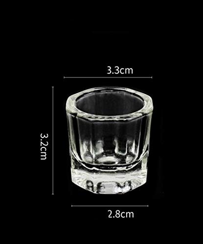 3PCS Glass Dappen Dish Crystal Cup Dappen Dish for Nail Cup Art Acrylic Liquid Powder Nail Art Tools (No Lid) No Lid - BeesActive Australia