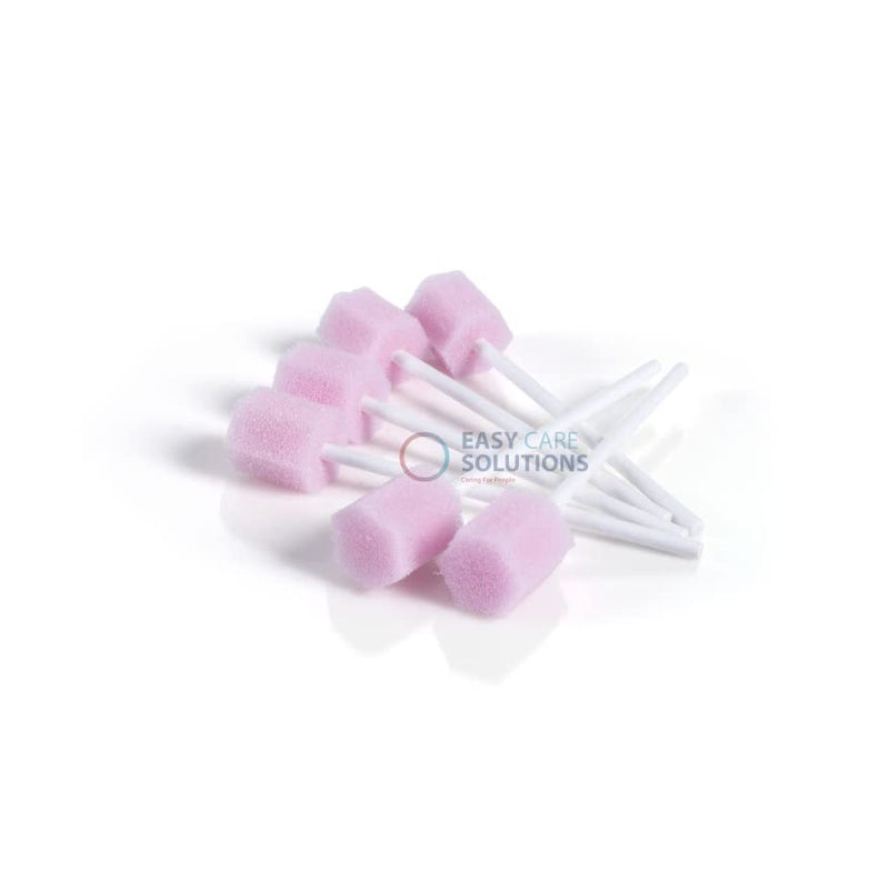 250 x Easy Care Solutions Oral Pink Swabs | Disposable Pink Oral Foam Swabsticks | Mouth Cleaning Stick Swab | Pack of 250 (1 Pack of 250) 1 Pack of 250 - BeesActive Australia