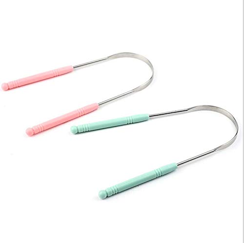 A1SONIC® Stainless Steel Tongue Scraper Cleaner for Adults Dental Tongue Scraper Set of 4 (Pink and Green) - BeesActive Australia
