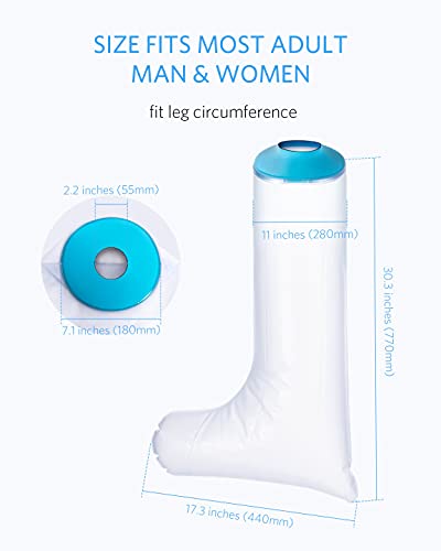 WINVROSE Adult Leg Cast Cover for Shower,Waterproof Cast Bag Bandage Wound Barrier Protector for Shower Bath, Full Leg Watertight Protection Dry Bag for Broken Foot, Ankle, Knee, Toe, Burns Adult Full Leg Cast Cover - BeesActive Australia
