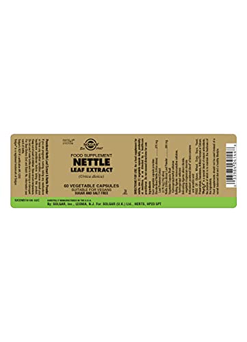 Solgar Nettle Leaf Extract Vegetable Capsules - Pack of 60 - Rich in Antioxidants - Vegan and Kosher - BeesActive Australia