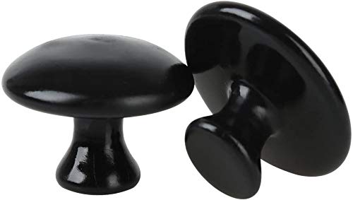 ANCLLO 2Pcs Hot Stones Mushroom Shaped Massage Stones Warmer Natural Hot Stones Tools for Body Face for Essential Massage Spa Massage Therapy Black - BeesActive Australia