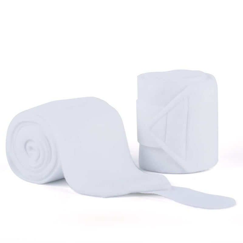 Y.J TAILS Horse Polo Wraps Soft Fleece Polo Wraps Equestrian Leg Bandage Wrap Set of 4 Packs White - BeesActive Australia