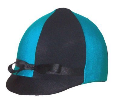 [AUSTRALIA] - Equestrian Riding Helmet Cover - Turquoise and Black 