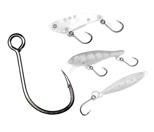 60pcs/Box Inline Single Hooks Single Replacement Hooks for Fishing Baits Lures 2/0 1/0 1# 2# 4# 6# 60pcs hooks - BeesActive Australia