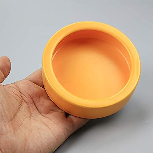 TDPET Ceramic Mini Reptile Worm Dish - Lizard Escape Proof Feeding Bowl Circular Large-1Pack Orange - BeesActive Australia