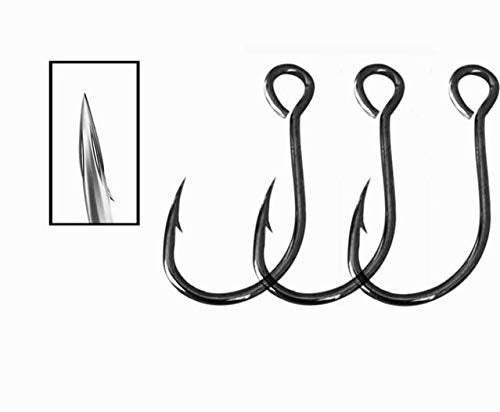 [AUSTRALIA] - Drchoer 50pcs/Pack Fishing Single Replacement Hook Inline Large Eye Single Hook for Fishing Spoon Spinner Lure Bait Hooks Sz3/0 2/0 1/0 1# 2# 4# 6# 8# 6# 